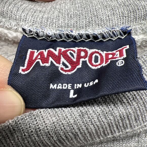 Vintage Cal Poly JanSport Sweatshirt L Gray Alumni San Luis Obispo USA 90s FLAWS - Picture 5 of 16